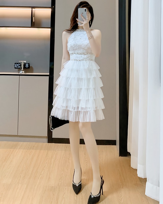 ラインストーンメッシュレースワンピース（4 colors）　2506055