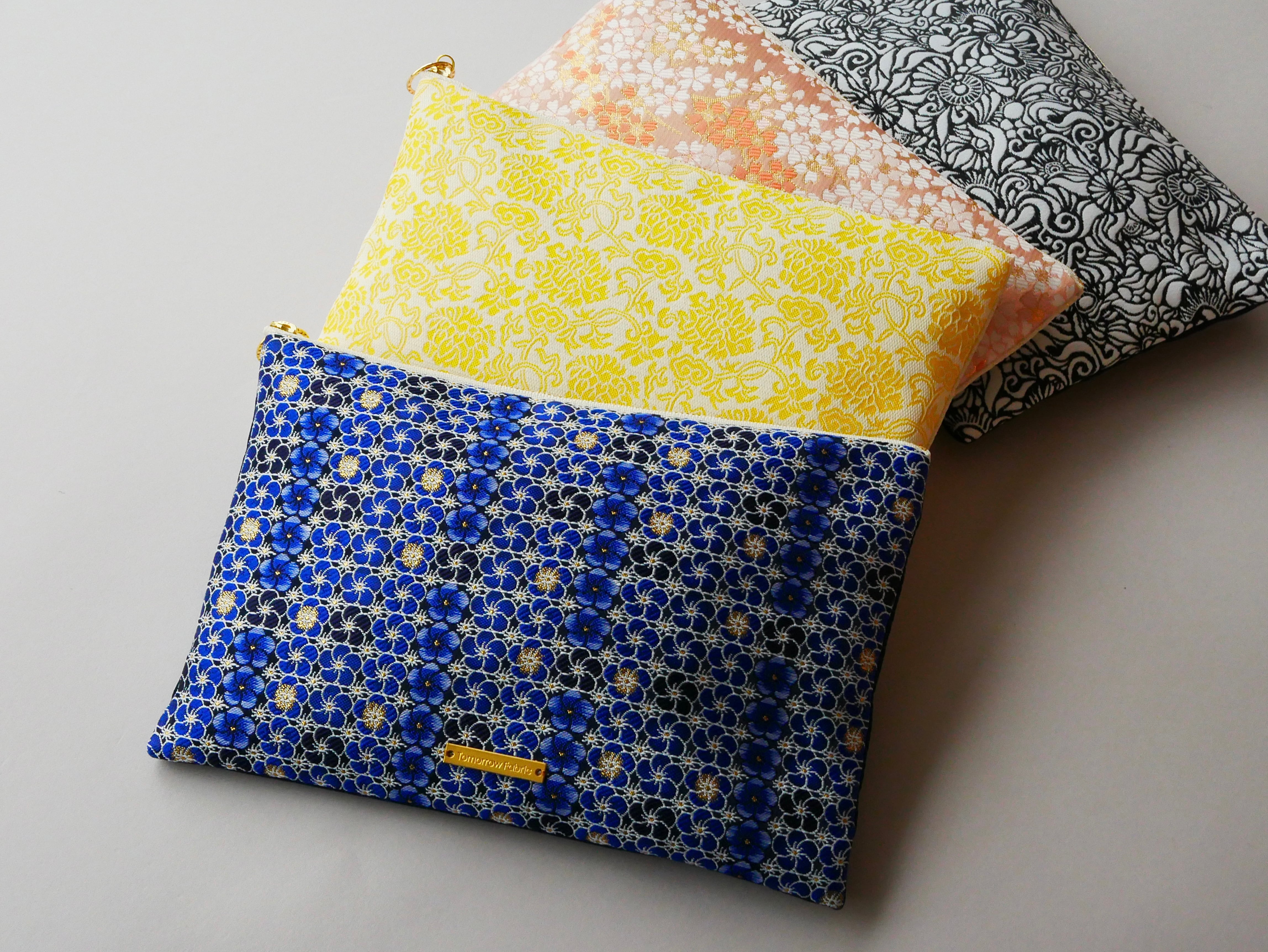 西陣織ミニクラッチバッグ HENNA FLOWER / NMC9 | Tomorrow Fabric