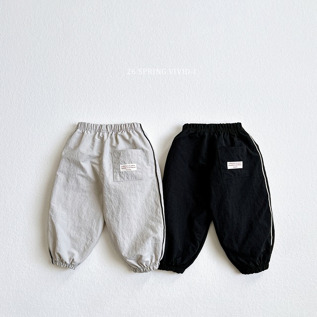 【取寄】vivid-i｜label nylon jogger pants｜ラベルバスラックジョガー｜XS-JM｜kids&jr｜26 spring