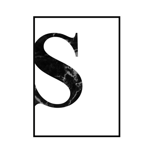 "S" 黒大理石 - Black marble - ALPHAシリーズ [SD-000520] A2サイズ ポスター単品