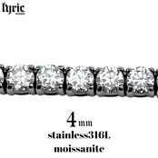 モアサナイト サージカルステンレス316L テニスネックレス 4mm 45cm ブリンブリン