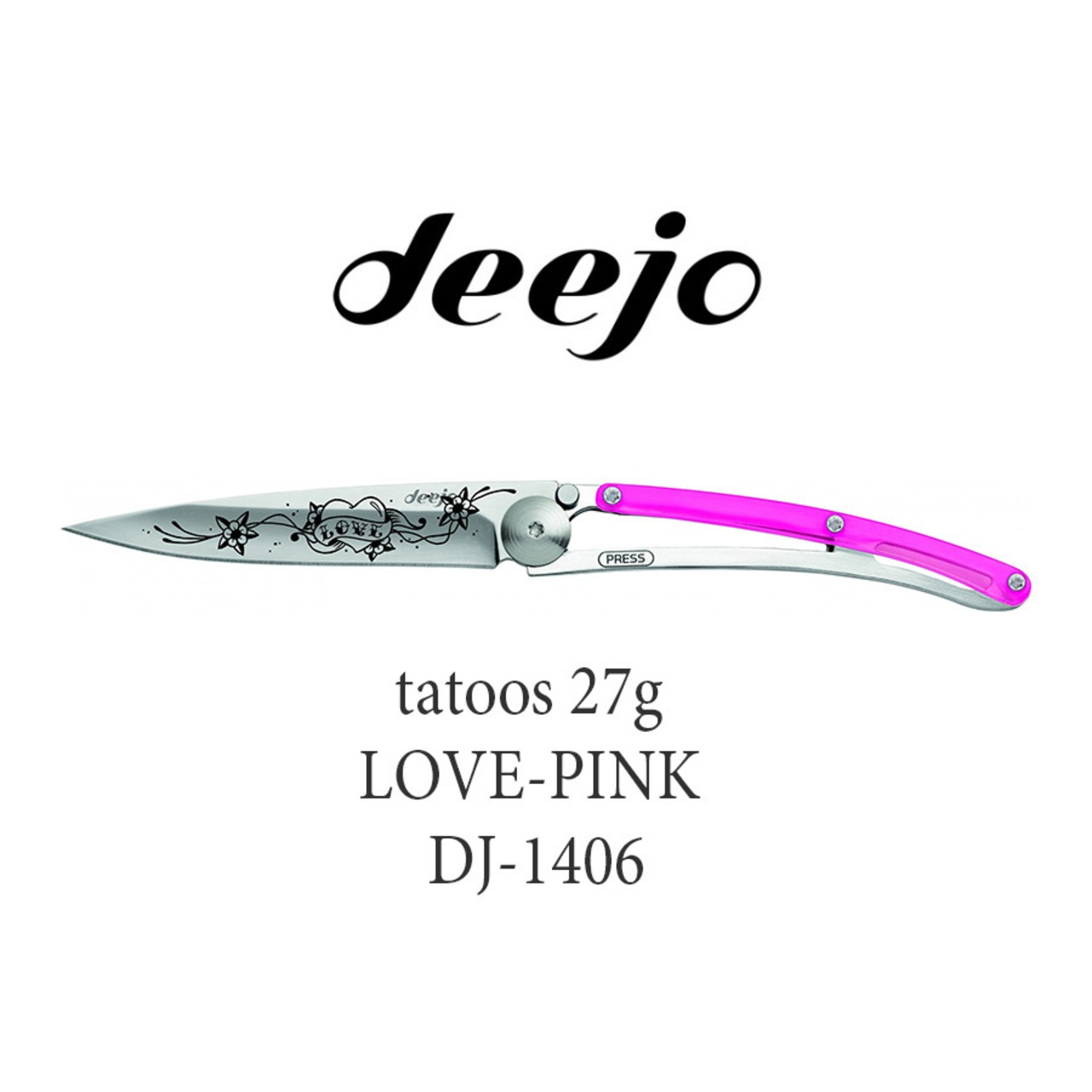 Deejo(ディージョ)　tatoos 27g アウトドア 折りたたみ ポケットナイフ