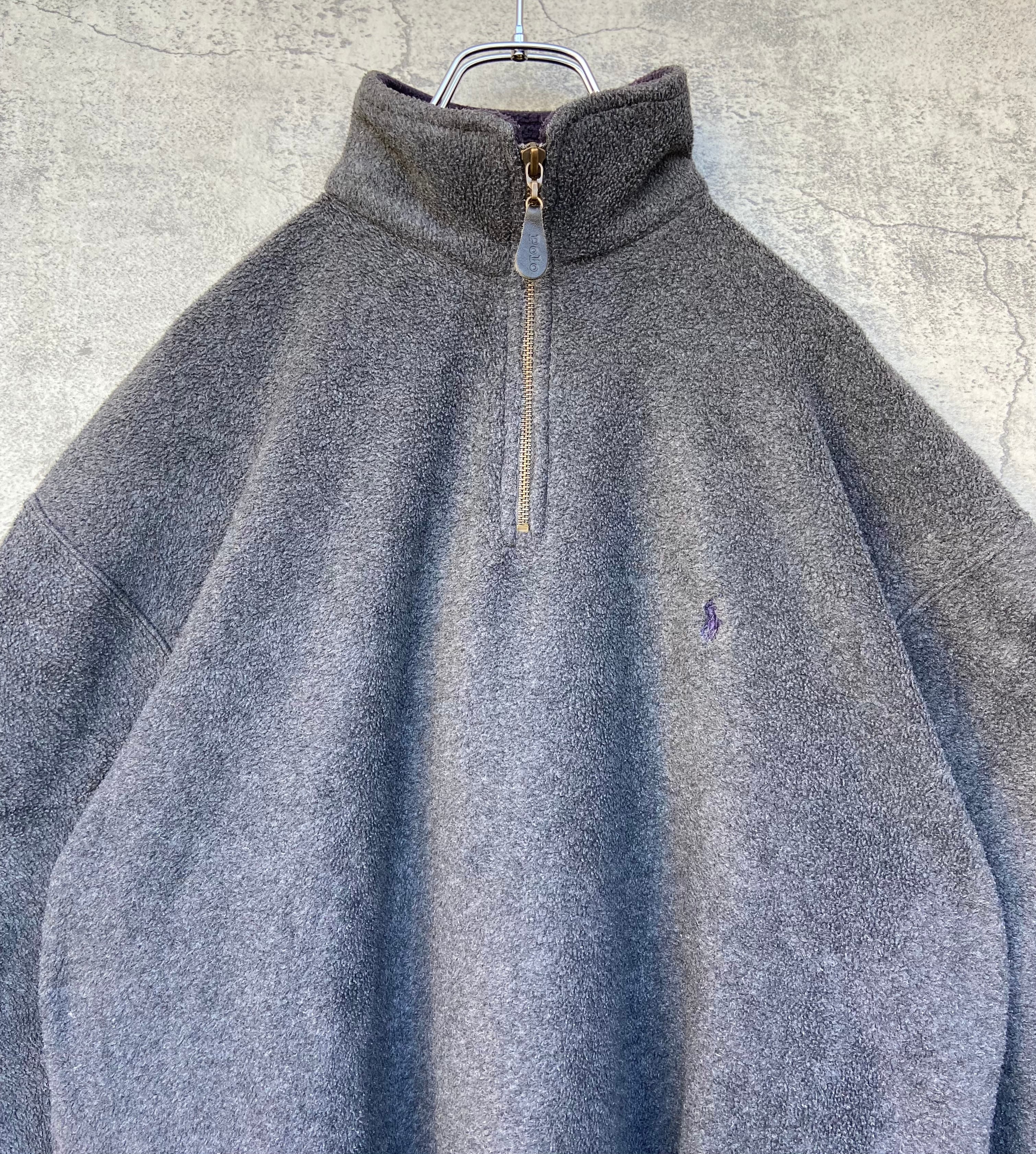 POLO RALPH LAUREN ポロラルフローレン 90s 刺繍ロゴ ハーフジップ フリース トレーナー