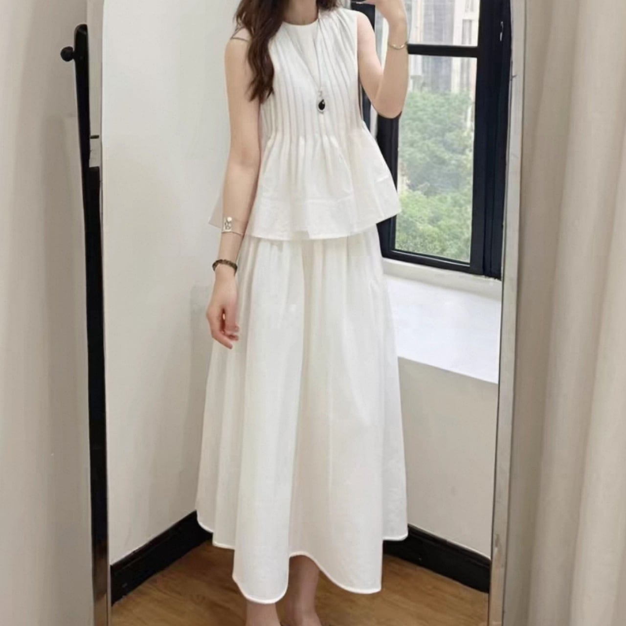 S-XL】ホワイトフリルセットアップ | cocomico