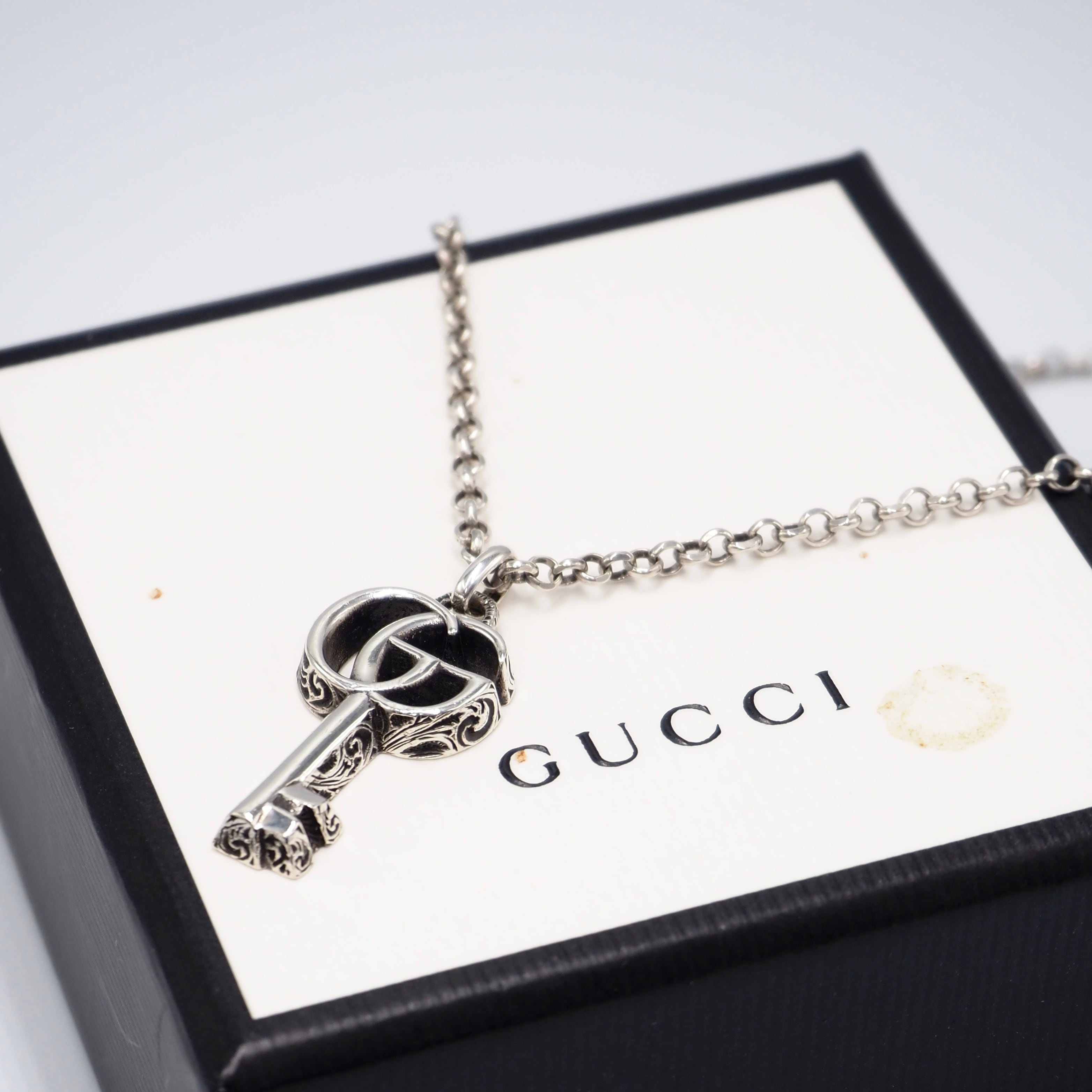 【現行品】GUCCI ダブルG キーペンダント ネックレス シルバー925 グッチ 付属品付き