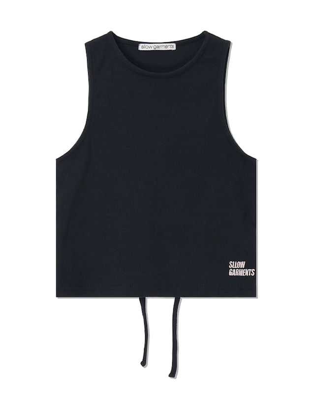 [sllow garments]   BACK OPEN DOUBLE WAY TOP - BLACK 正規品 韓国ブランド 韓国代行 韓国通販 韓国ファッション スローガーメンツ sllowgarments