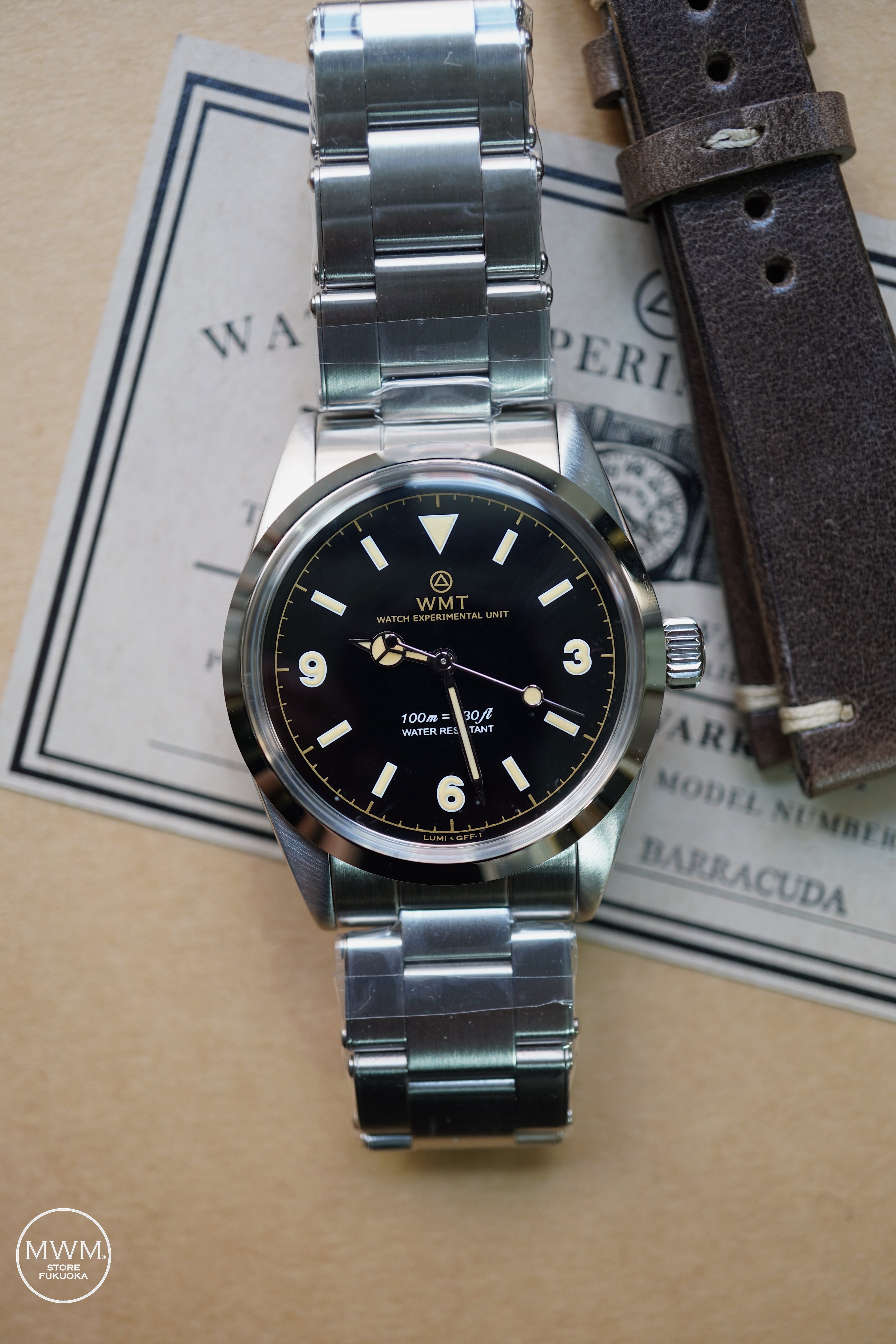 WMT Barracuda – Black Dial Edition / Metal Bracelet + Leather