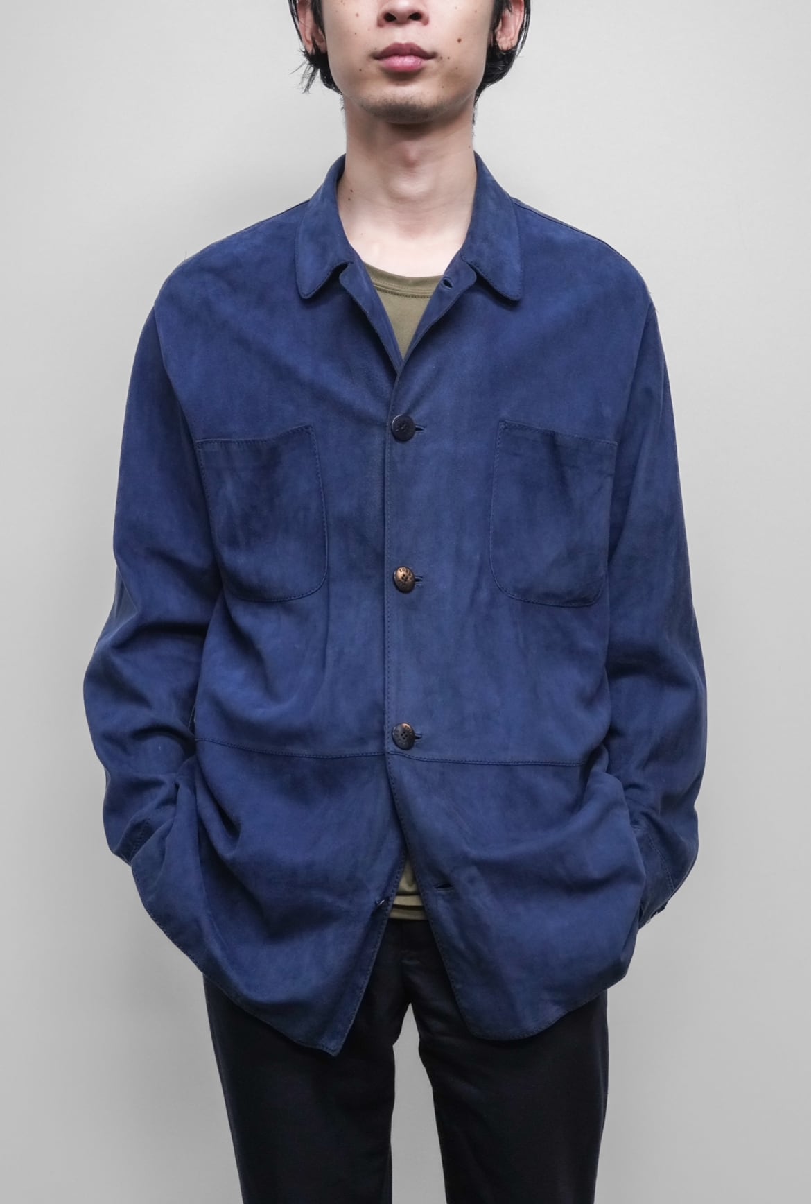 LOEWE スエードレザーカバーオールジャケット　48 90's 