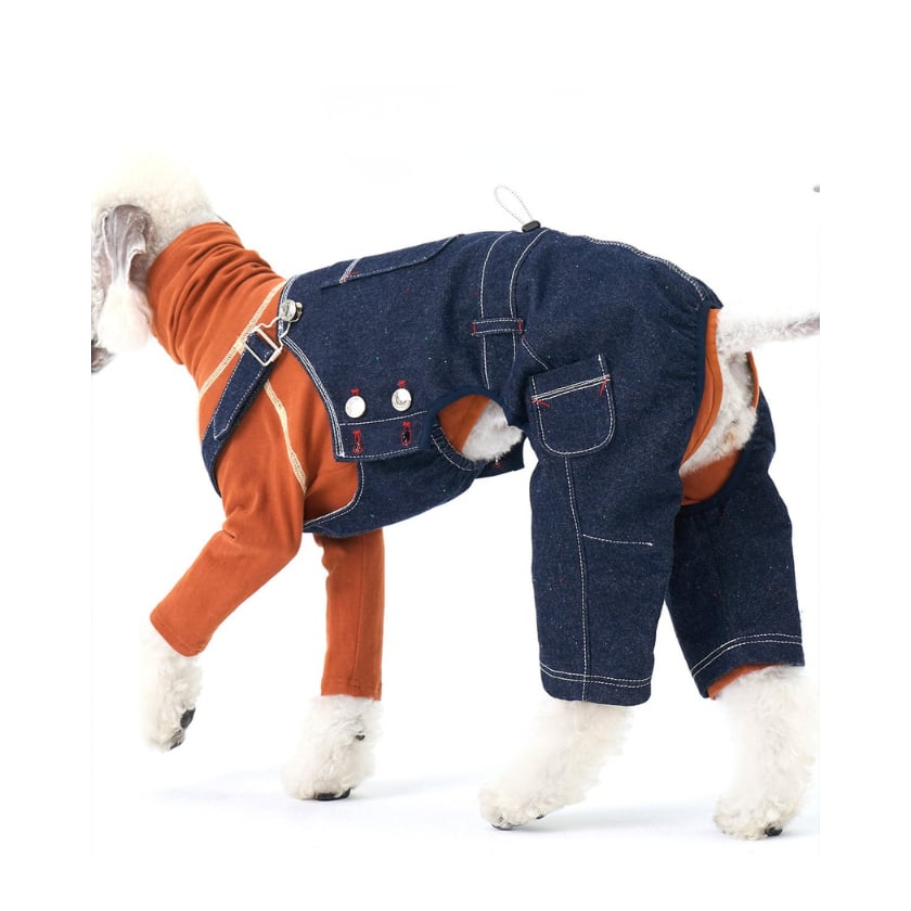 デニムオーバーオール・犬用サロペットパンツ｜小型犬ドッグウェア