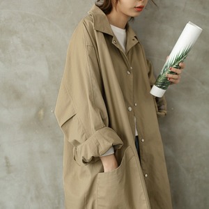 Oversized long cotton trench coat (SN285)