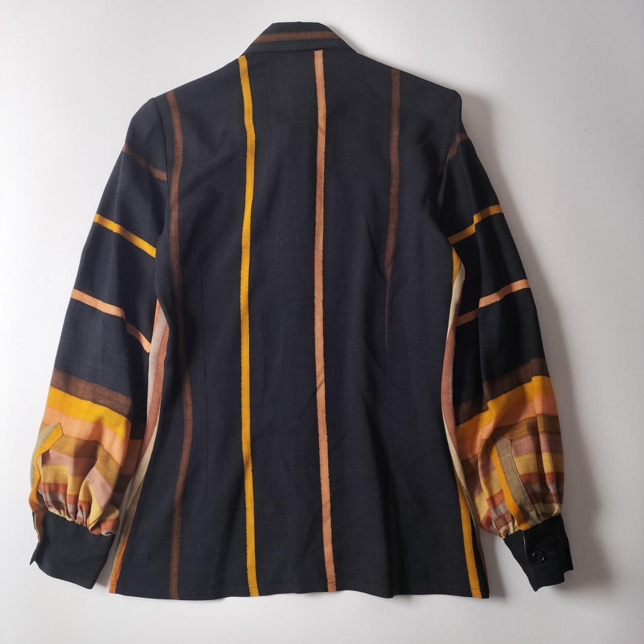 スイス製 KARINE マルチストライプ ブラウスシャツ