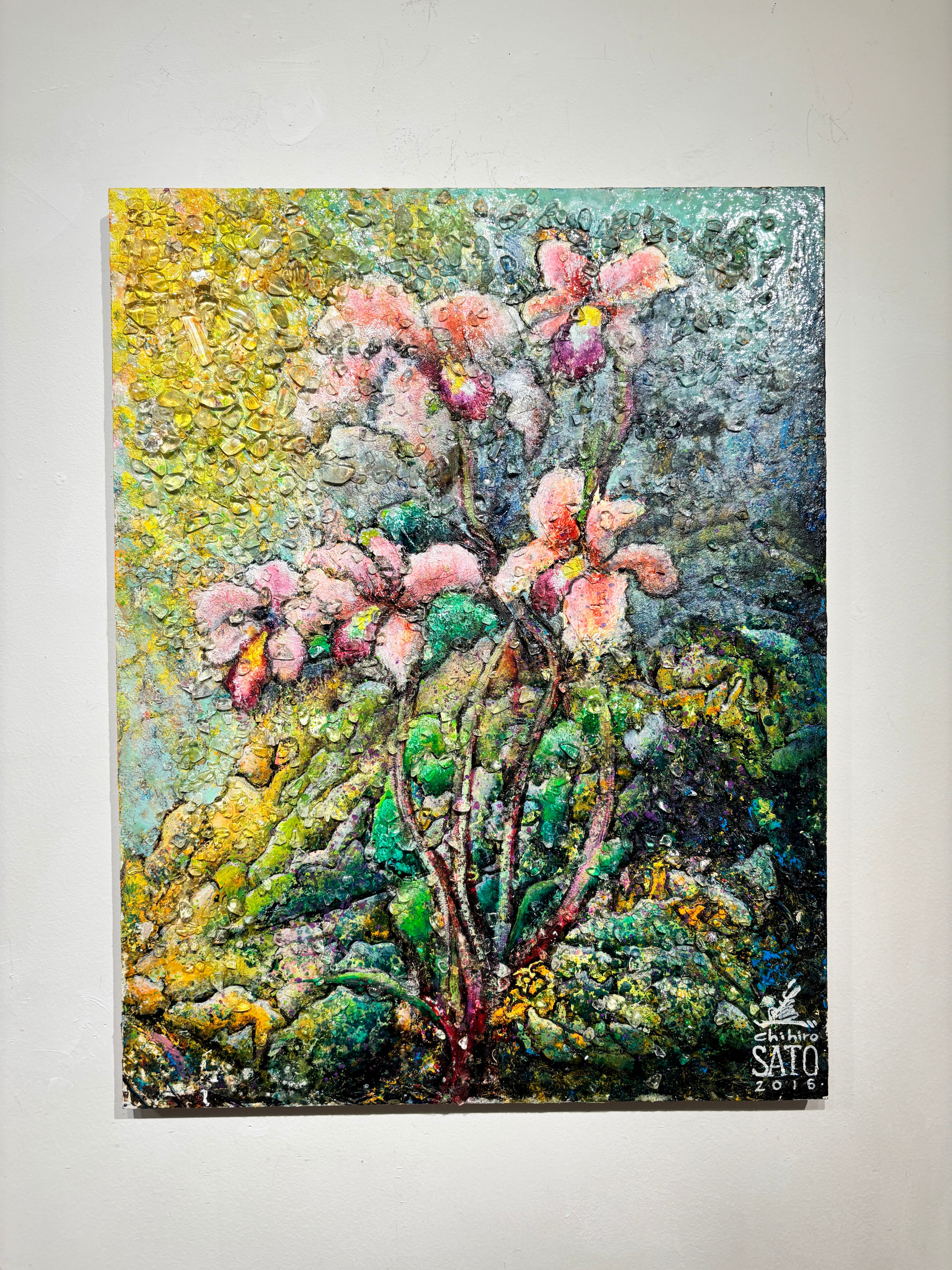 デイゴの花 油絵額縁付き 風景画「デイゴの紅い花」油彩画F6/額付き | Pay ID