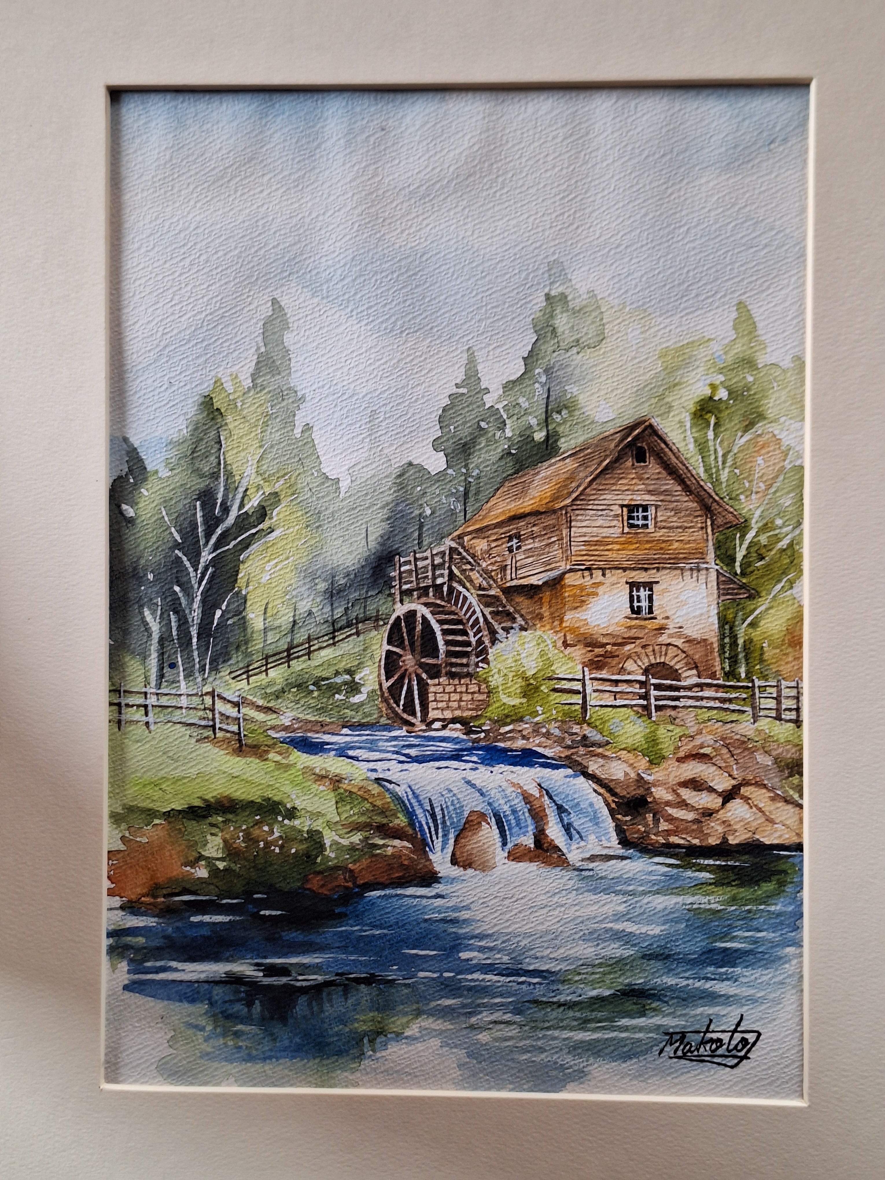 水彩画 水車小屋 | 工房 和み