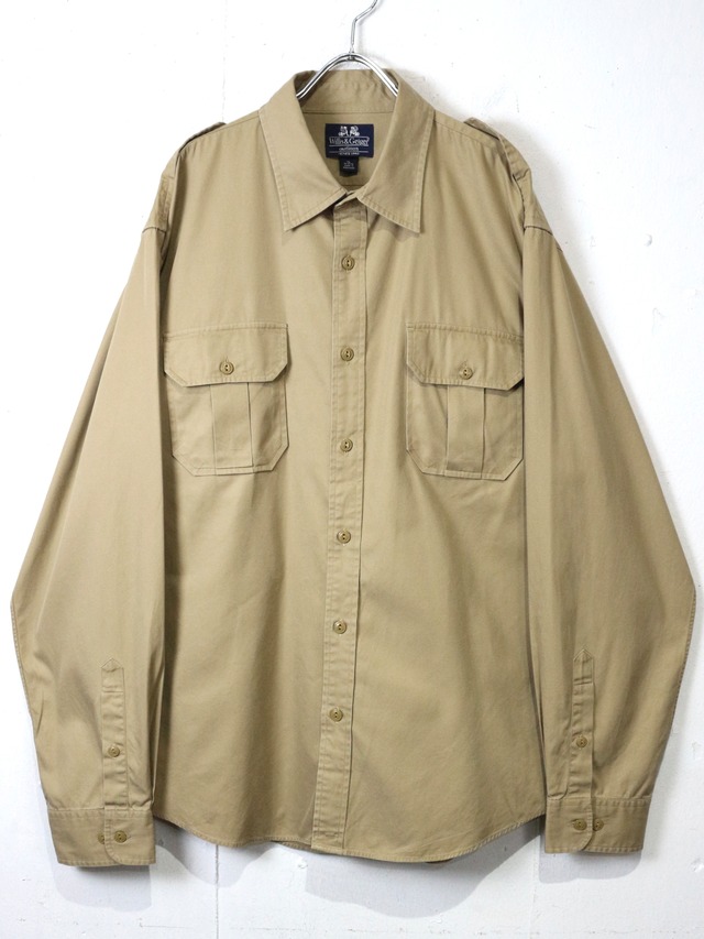 【Caka act2】“Willis & Geiger” Minimal Gimmick Vintage L/S Shirt