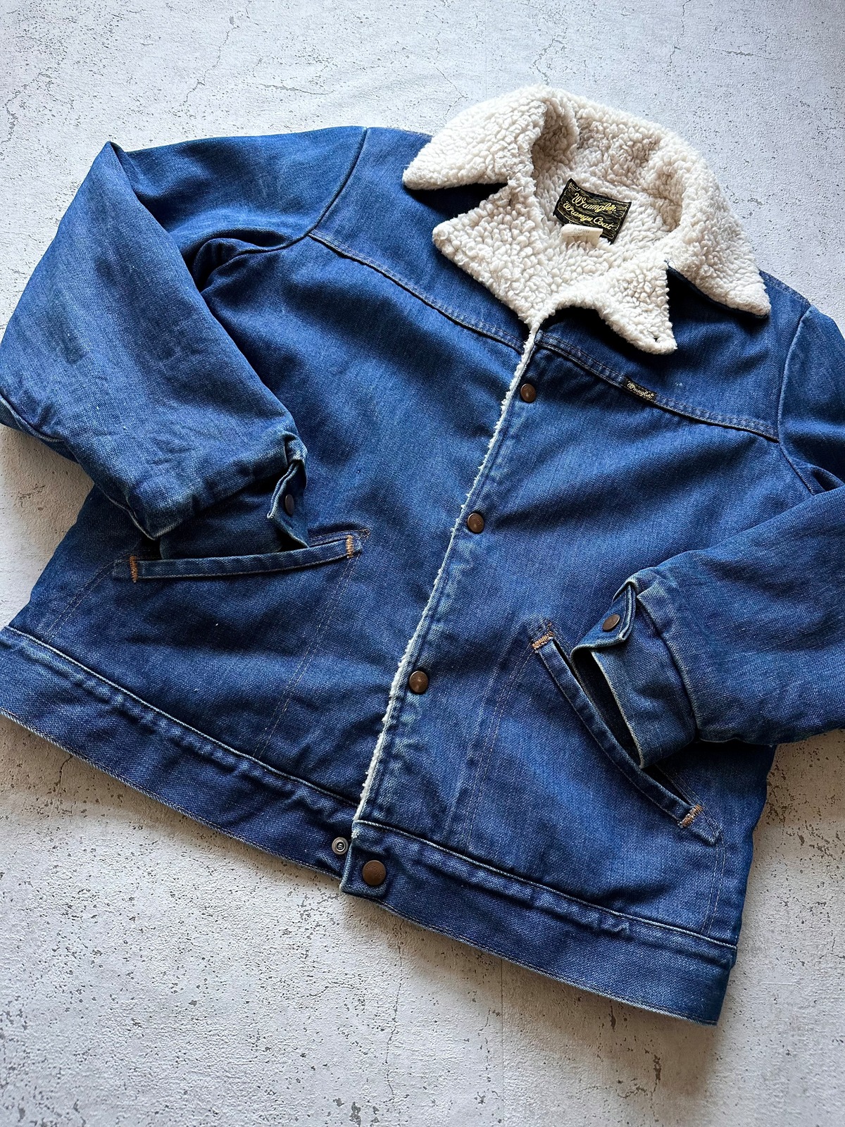 70s〜 USA製 WRANGLER / 456 WRANGE COAT DENIM BOA JACKET OLD VINTAGE アメリカ製 ...