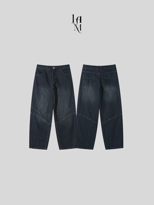 【SET】Structured Panel Lined Denim Setup (Dark Blue)