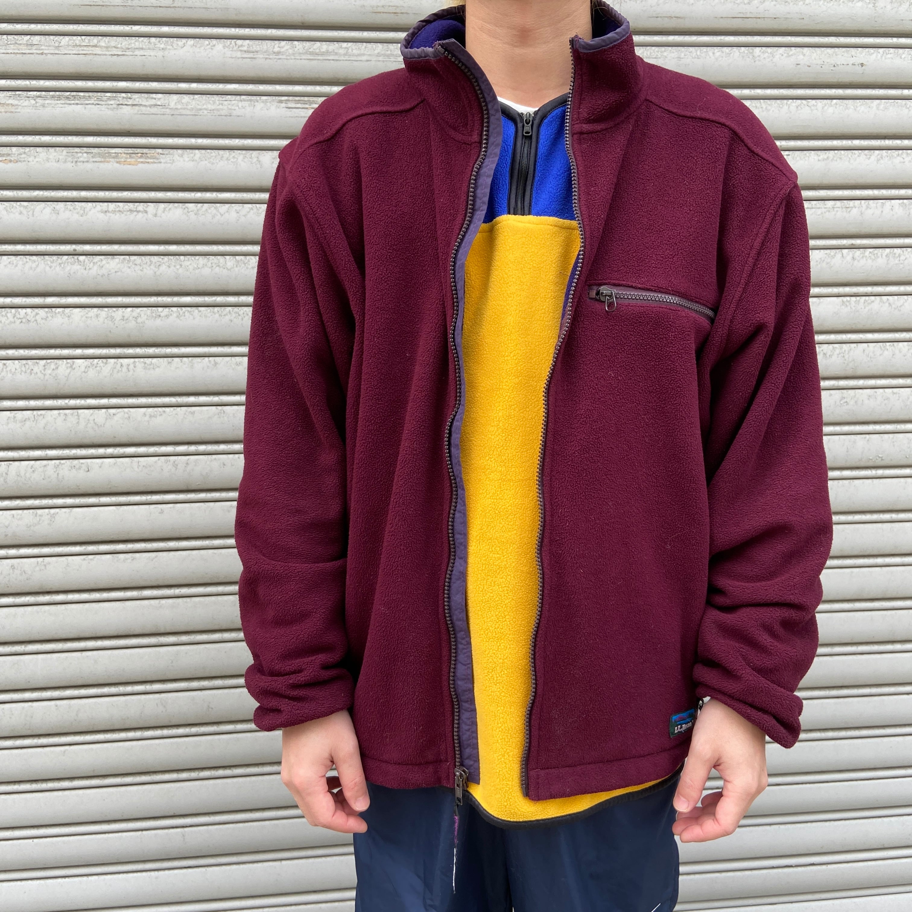 90s L.L.Bean ポーラテックフリースジャケット ボルドー L相当 | 古着