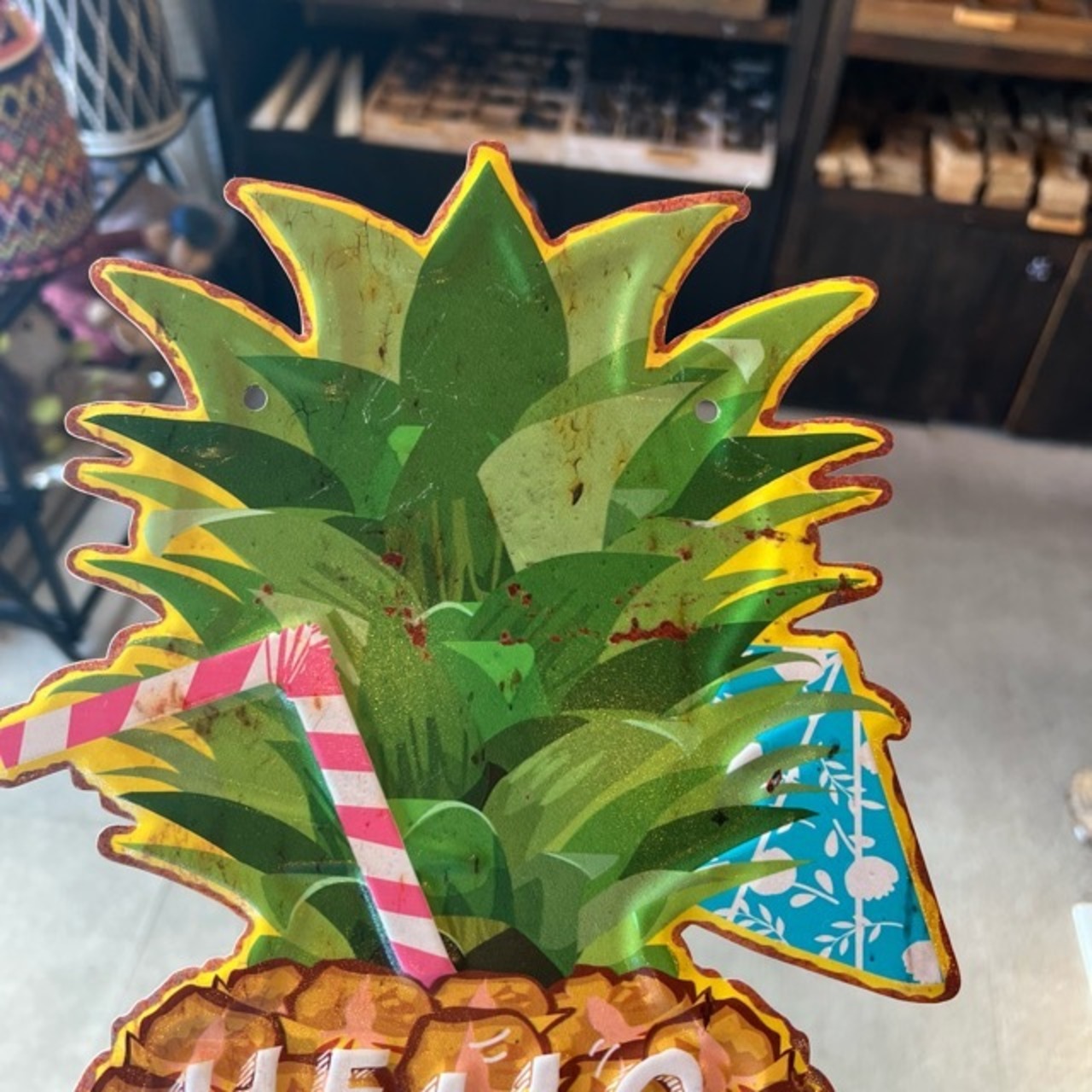 Antique Embossed Plate  Pineapple Summer　アンティークエンボスプレート　パイナップルサマー　pineapple　サマー　夏　パイナップル　プレート