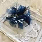 お花のコットンシュシュ♡(ブルー系ミックス)