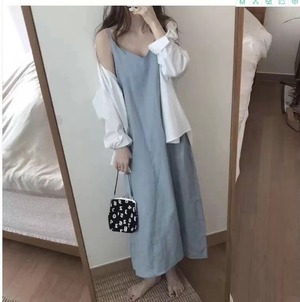 シンプル コットンキャミワンピース　AJ22263-6278