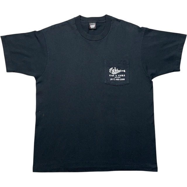 《XL》 SCREEN STARS スクリーンスターズ Tシャツ 胸ポケット 釣具店 プリント ブラック USA製 90年代 vintage no.8784