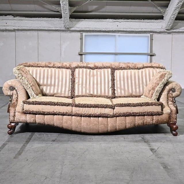 最高級 Sala azabu 120万 三人掛けソファ クラシックスタイル 3P リビング 寝室 応接室 トリプルソファ ファブリック サァラ麻布【 中古家具/中古インテリア/USED家具ユーズド家具/リサイクル】
