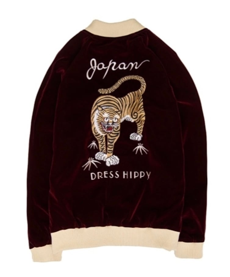 DRESS HIPPY / TIGER SOUVENIR JACKET (WINE) | UZ.UZ COMPANY