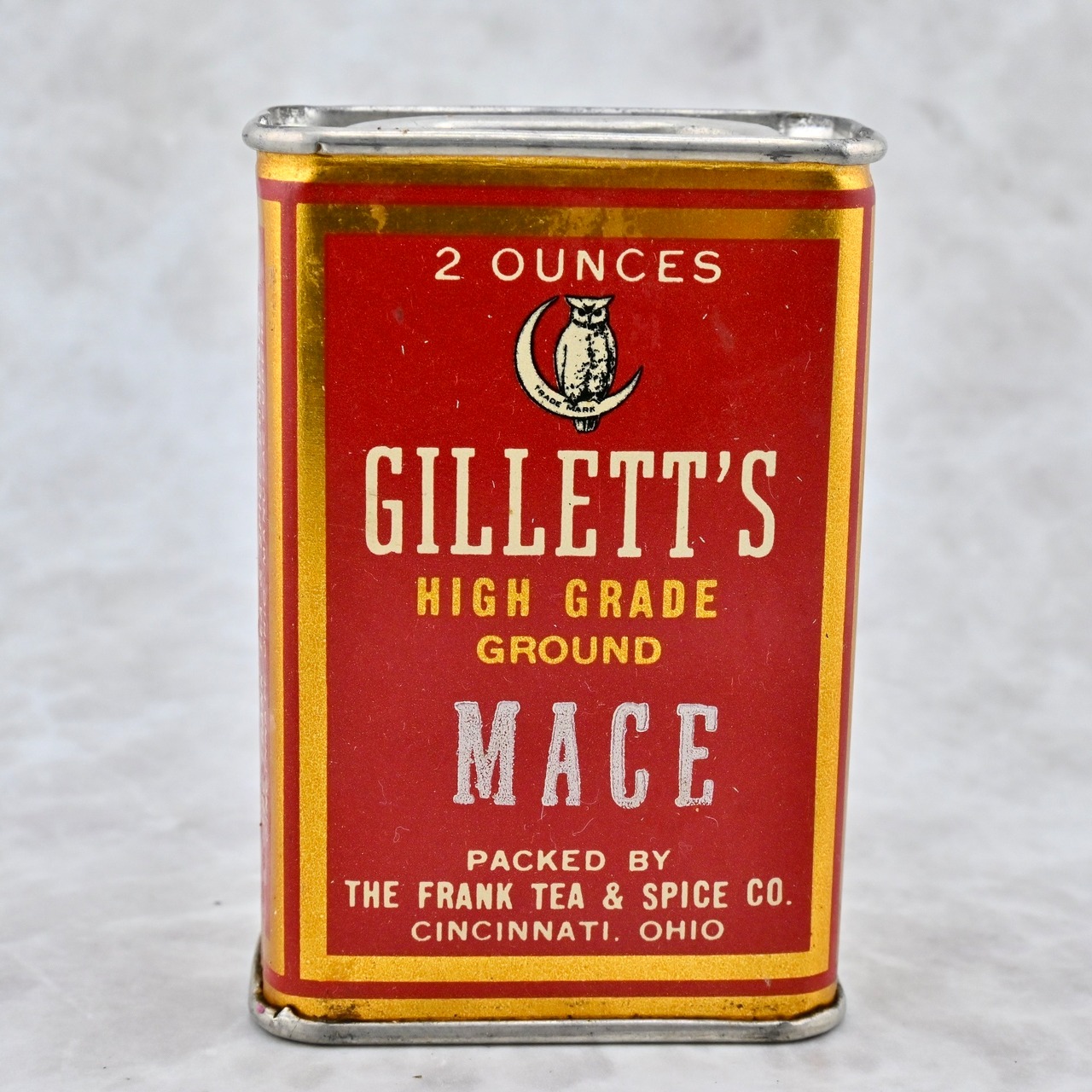 [M1685] Vintage 1940's GILLETT'S ブリキ スパイス缶 THE FRANK TEA & SPICE CO