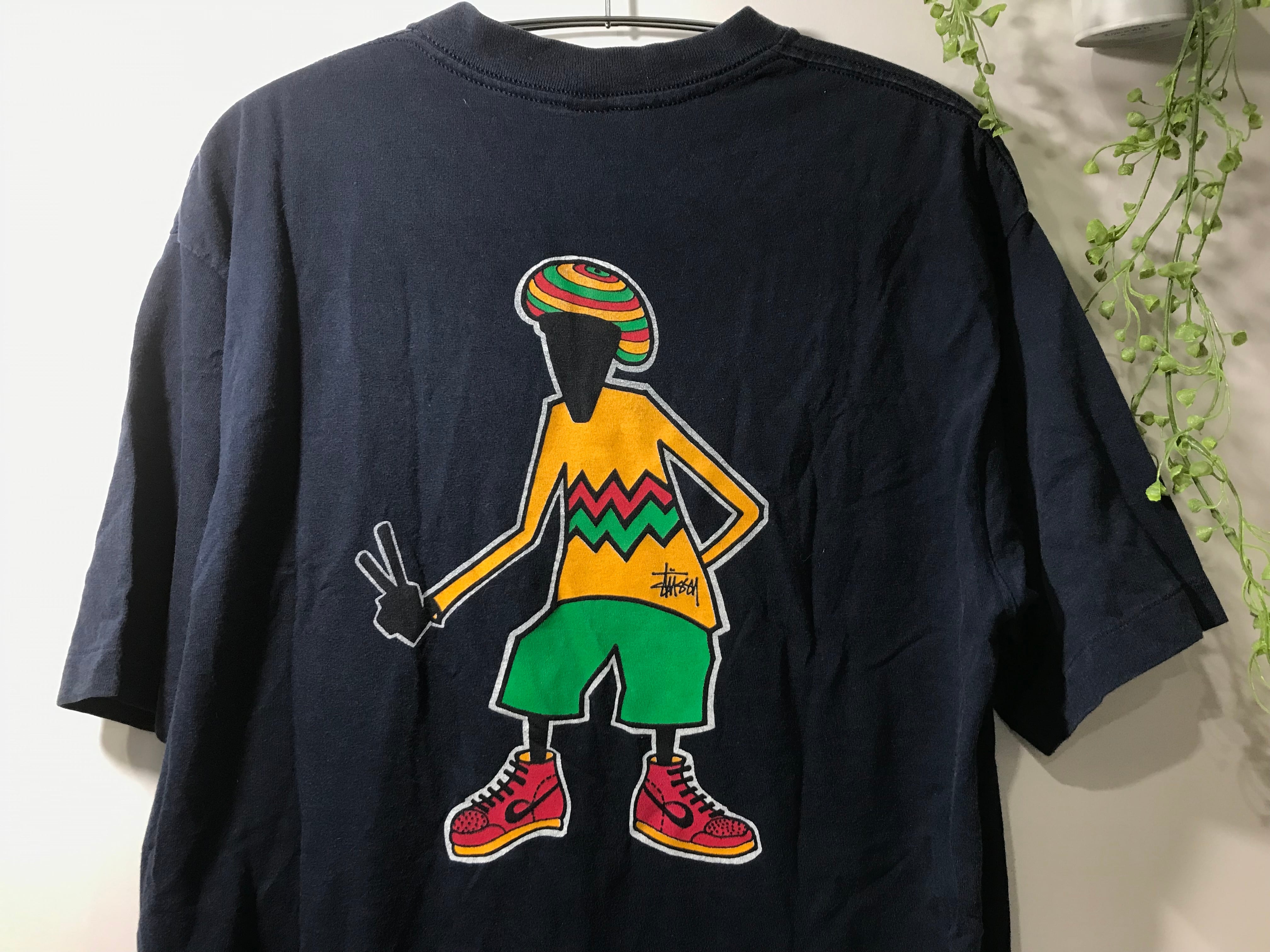 OLD STUSSY 80~90's 黒タグ ラスタマン S/S TEE Lサイズ オールド