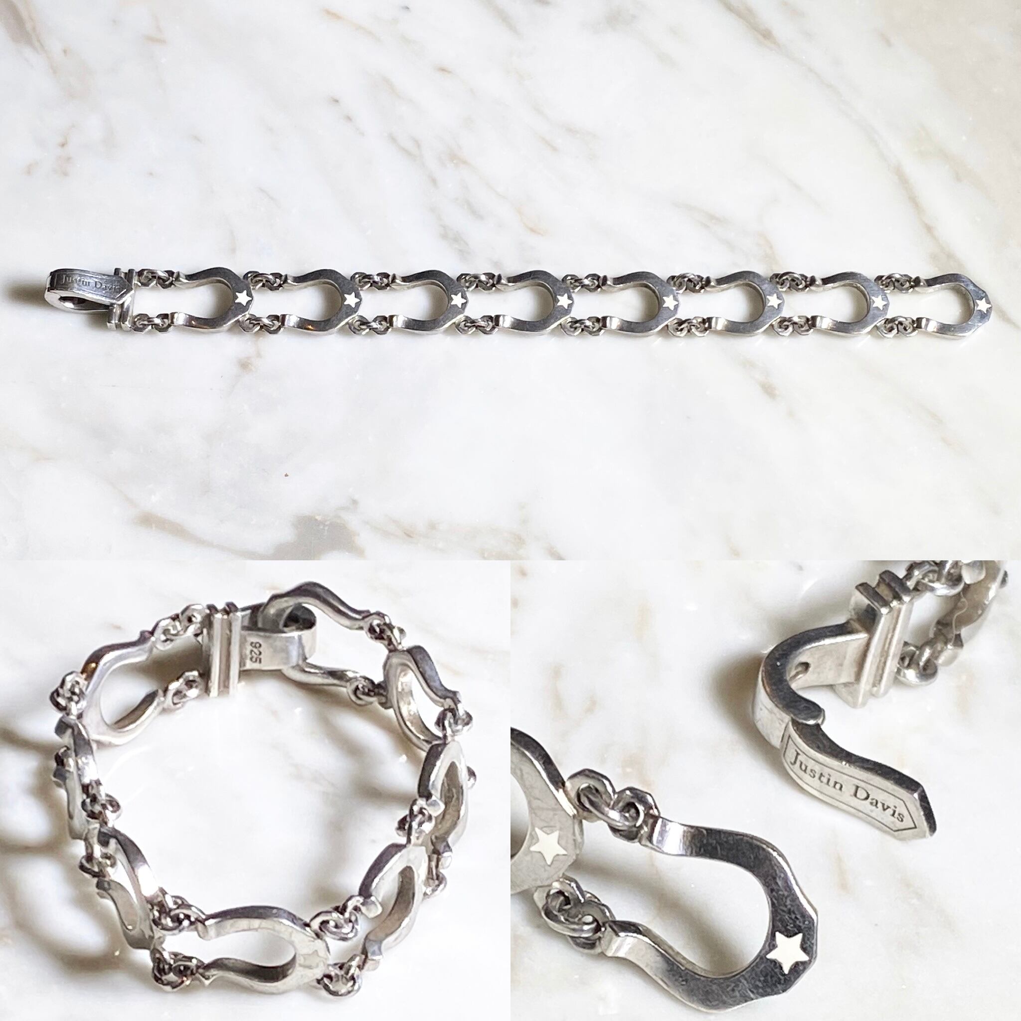 JUSTIN DAVIS silver horse shoe link bracelet | PAY ID