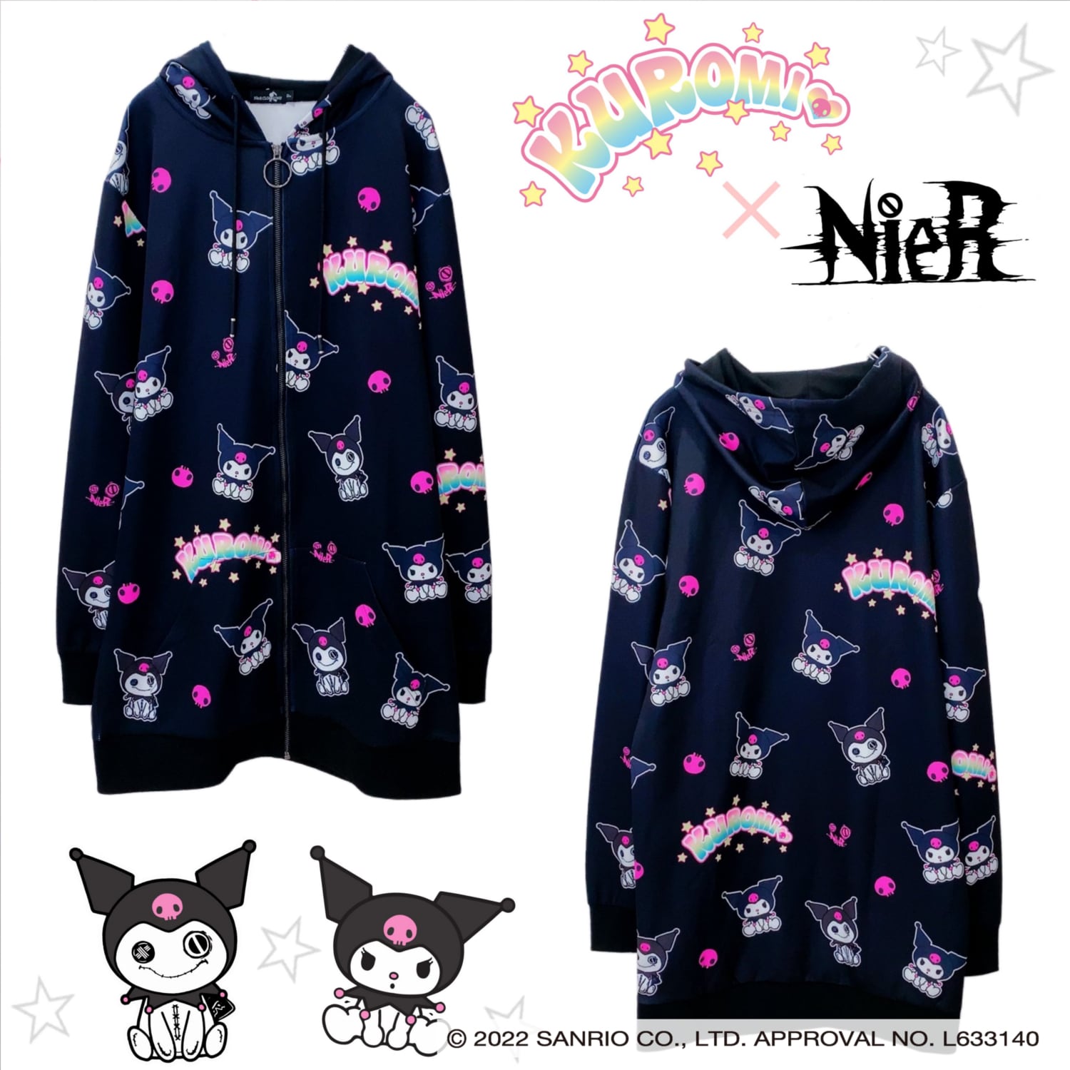 【完売品】NIER CLOTHING　クロミ×NieRちゃんコラボジップパーカー