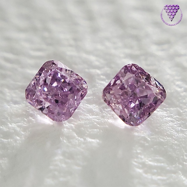 0.08 ct Fancy Intense Purple Pink & 0.08 ct Fancy Purple Pink GIA  天然 ピンク ダイヤモンド ペア シェイプ ルース セット