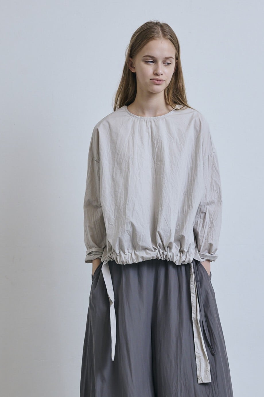 g_665 TYPEWRITER HEM RIBBON PULLOVER | gram