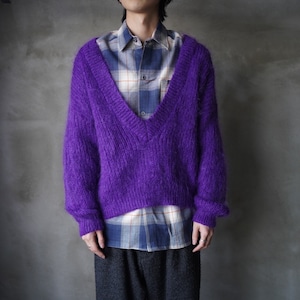 90’s Deep Vneck Mohair knit / 90年代 モヘアニット