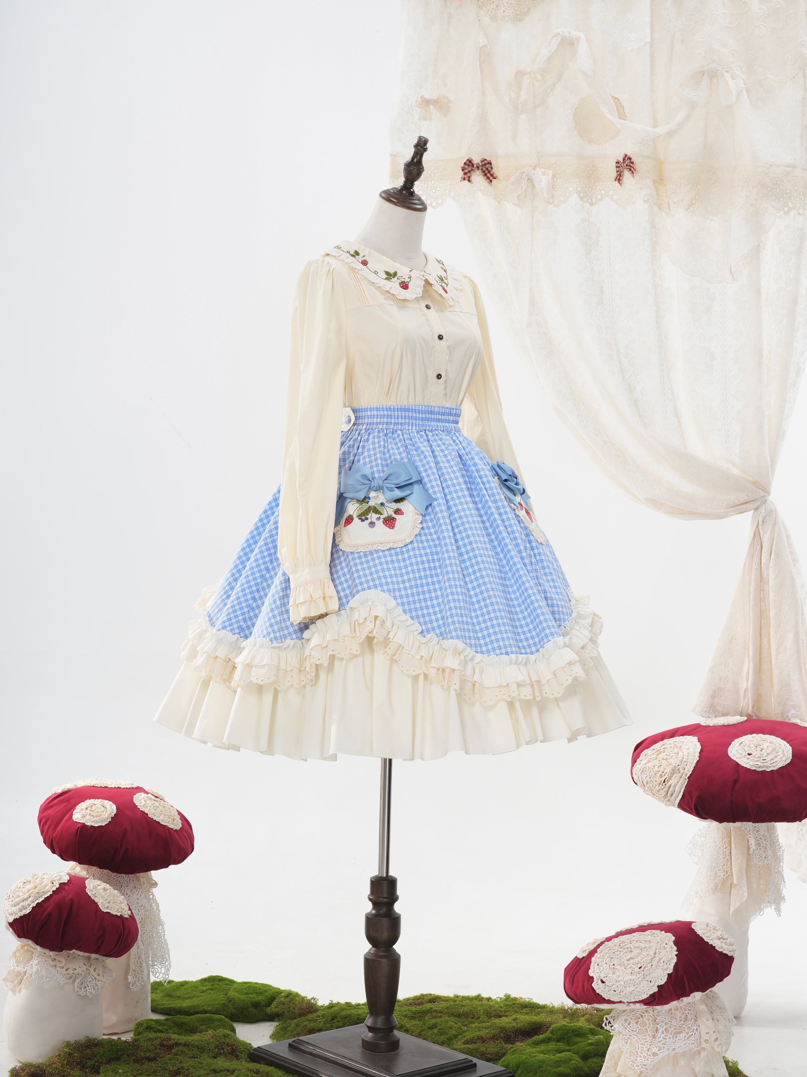 ストロベリー・リボンブーケ いちごアップリケスカート | HoshibakoWorks