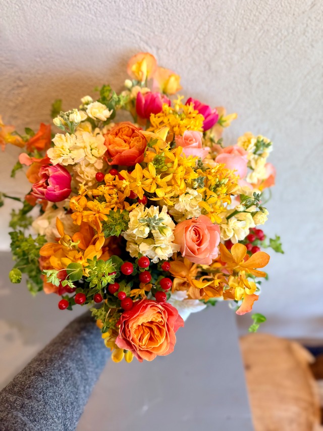 春のビタミンカラーのブーケ