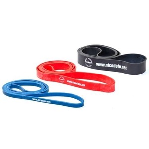 ウォームアップや自宅でも簡単にトレーニング！　Training band (tube) 3 size: blue, red, black トレーニングバンド　青・赤・黒　3本セット 