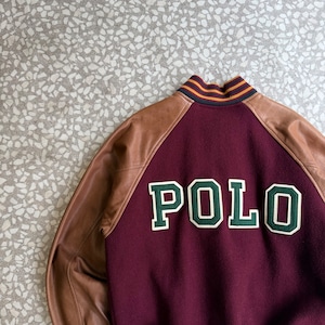 POLO RALPH LAUREN / leather stadium Jacket size 160(実寸S-M相当)