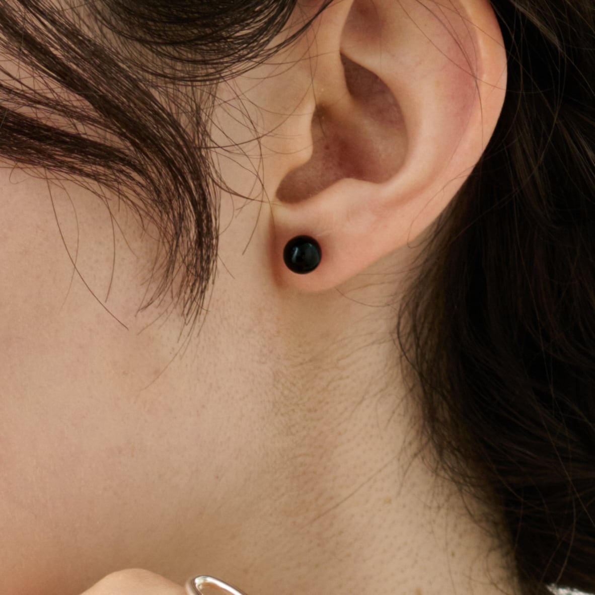 silver925 オニキス ピアス p420 | RIN. accessory ｜ステンレス