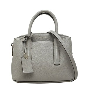 ケイトスペード ロゴ ミニ ハンバーグ ショルダーバッグ 斜めかけ 2WAY グレー レザー レディース Kate Spade 【中古】