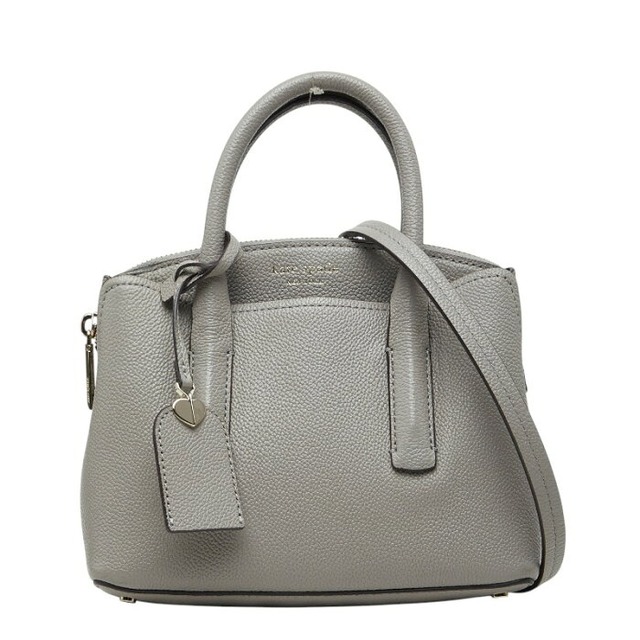 ケイトスペード ロゴ ミニ ハンバーグ ショルダーバッグ 斜めかけ 2WAY グレー レザー レディース Kate Spade 【中古】