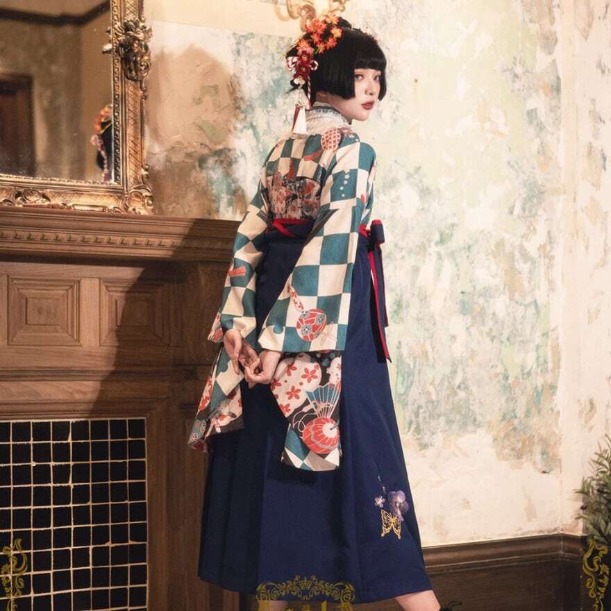 和装 着物 振袖 和柄 大正浪漫 レトロ 大人かわいい イベント衣装 原宿