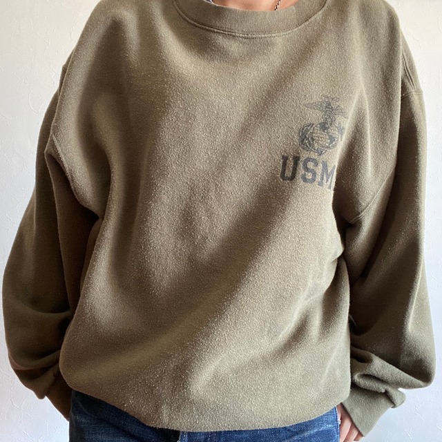 made in Kentucky USMC military tranig Sweat shirt {アメリカ　ケンタッキー製　USMC ミリタリー　トレーニングスエットトレーナー　古着　used メンズ} ユニセックス