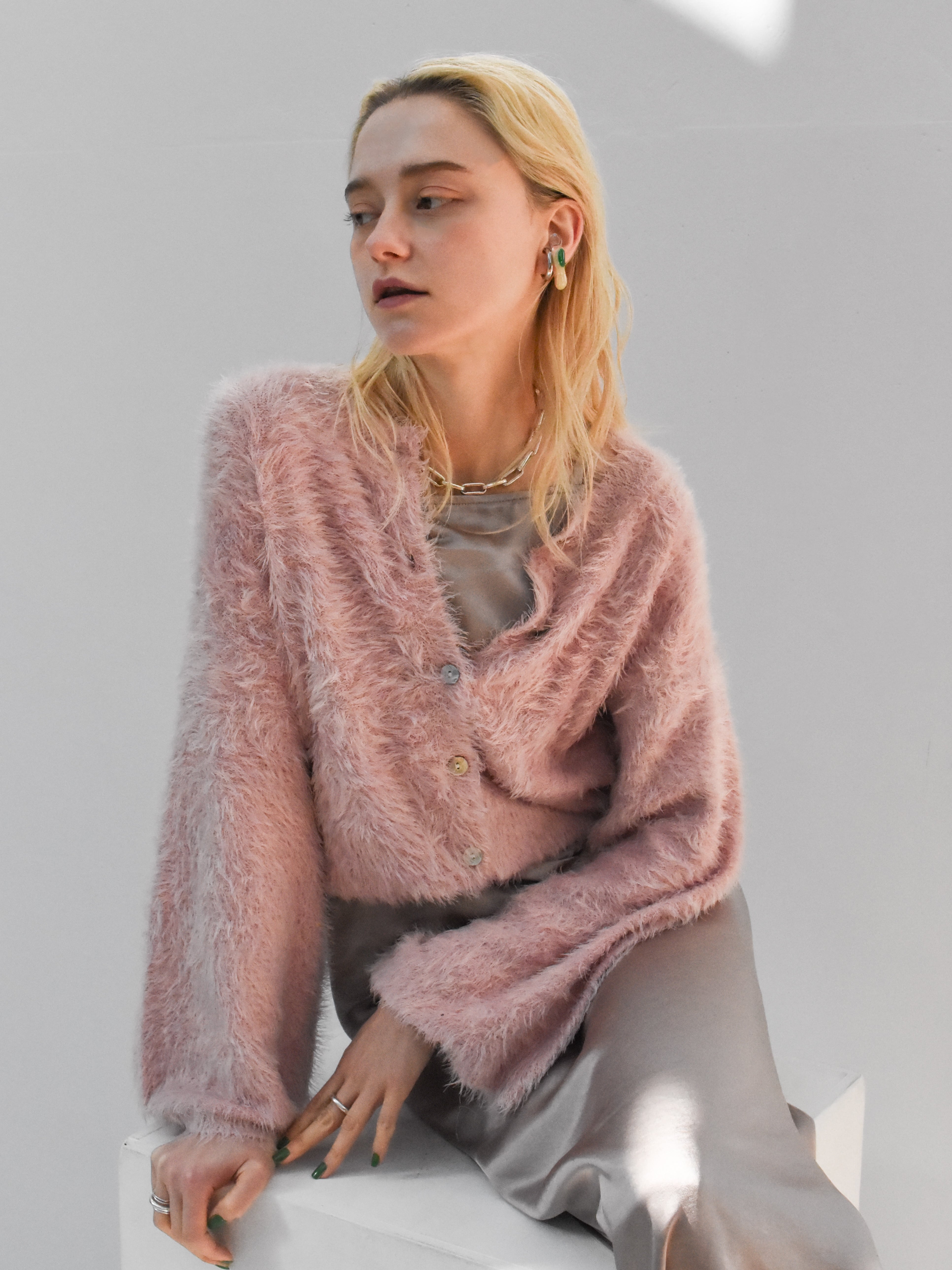 feather knit cardigan（baby pink） | Cara by Katrin TOKYO