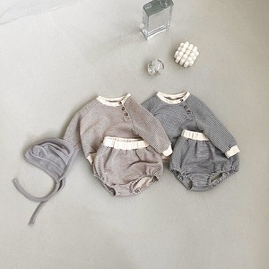 【BABY】韓国風　ボーダートップス＆ショートパンツ セット