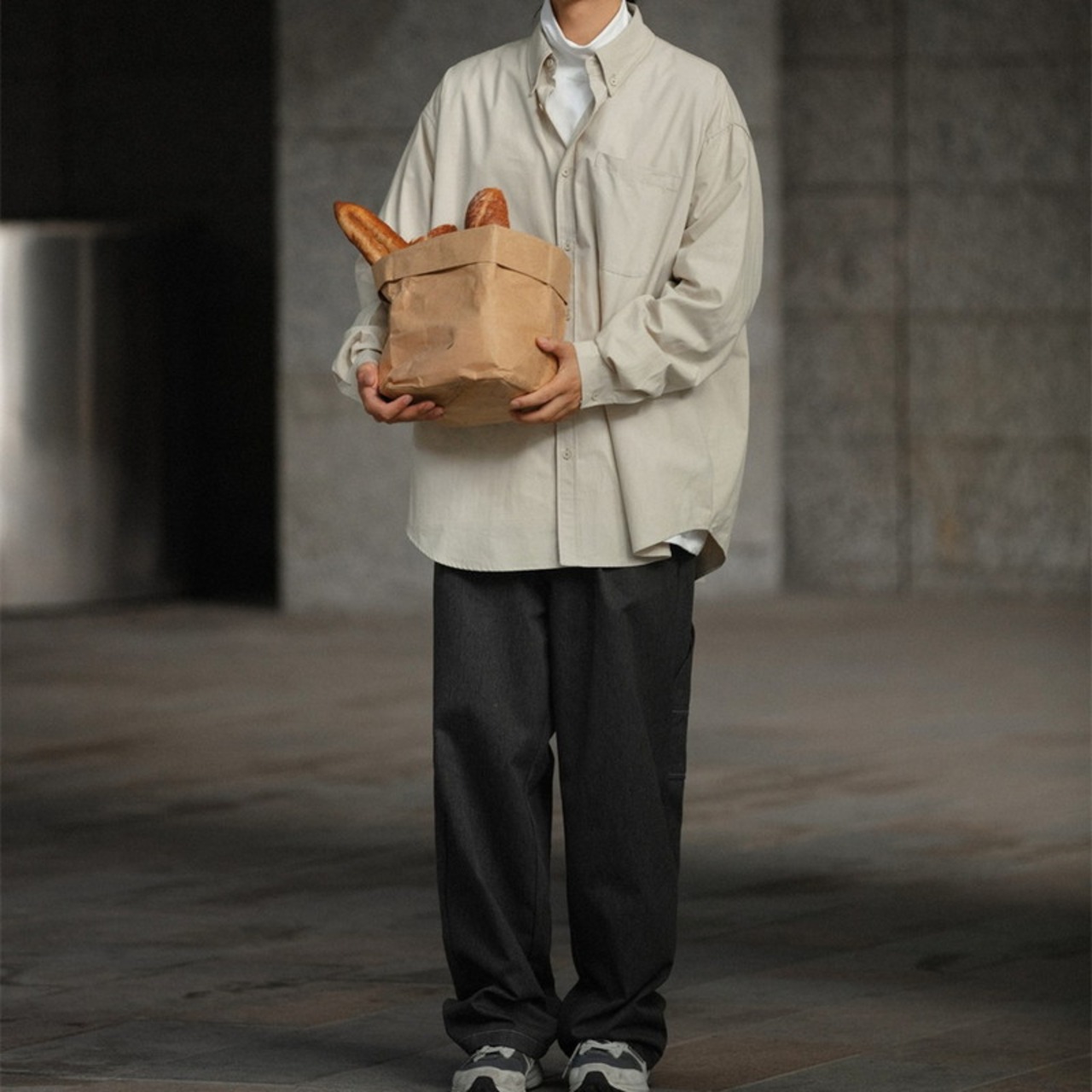 ドロップショルダーワイドファットシャツ　975