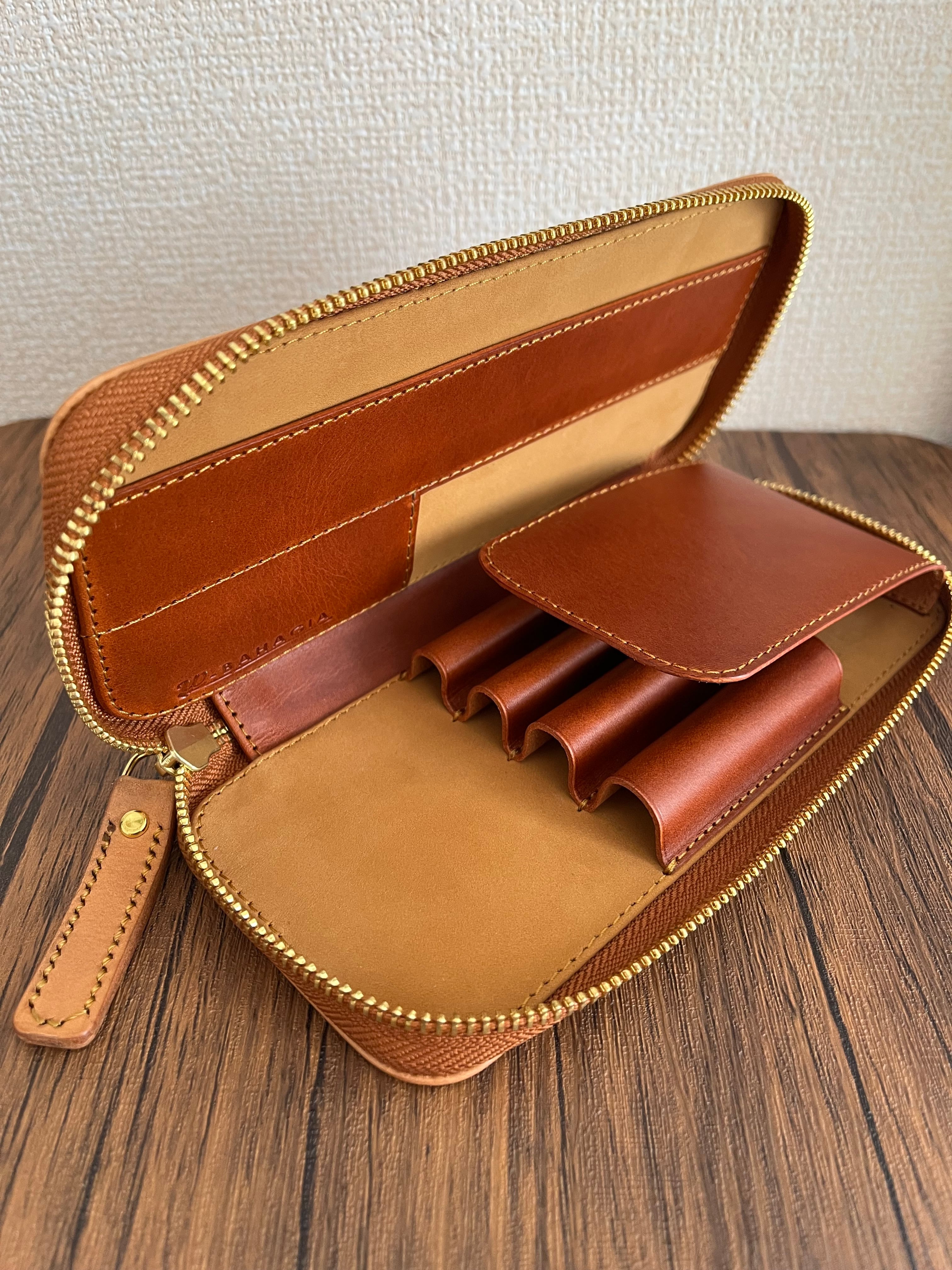 バハギア ペンケース ラウンドジップ型 プエブロ ボーン | Bahagia & Craft