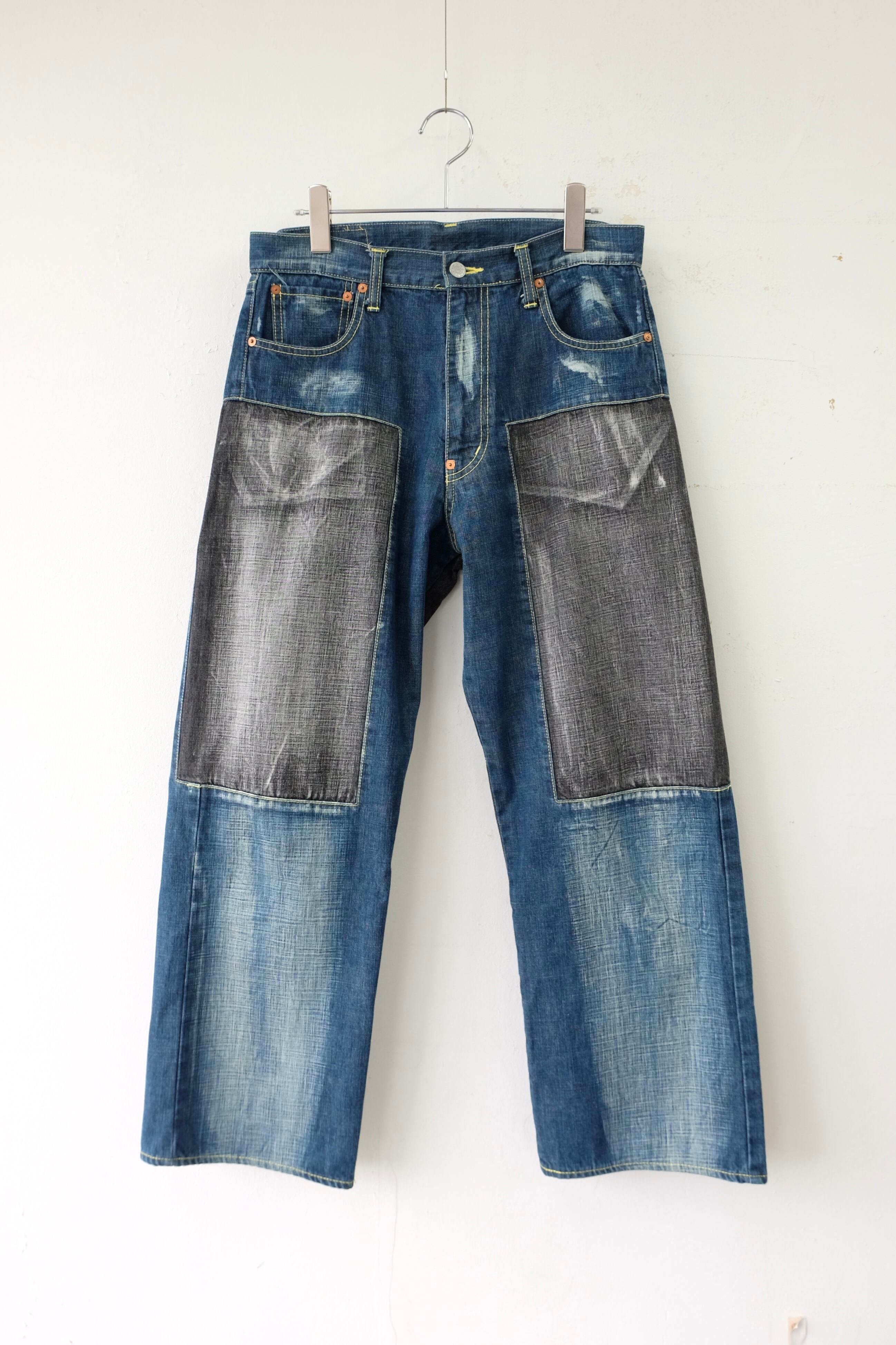 パンツ ¥JEANS オレンジ バックシーム ポケット ギミック グレー デニム
