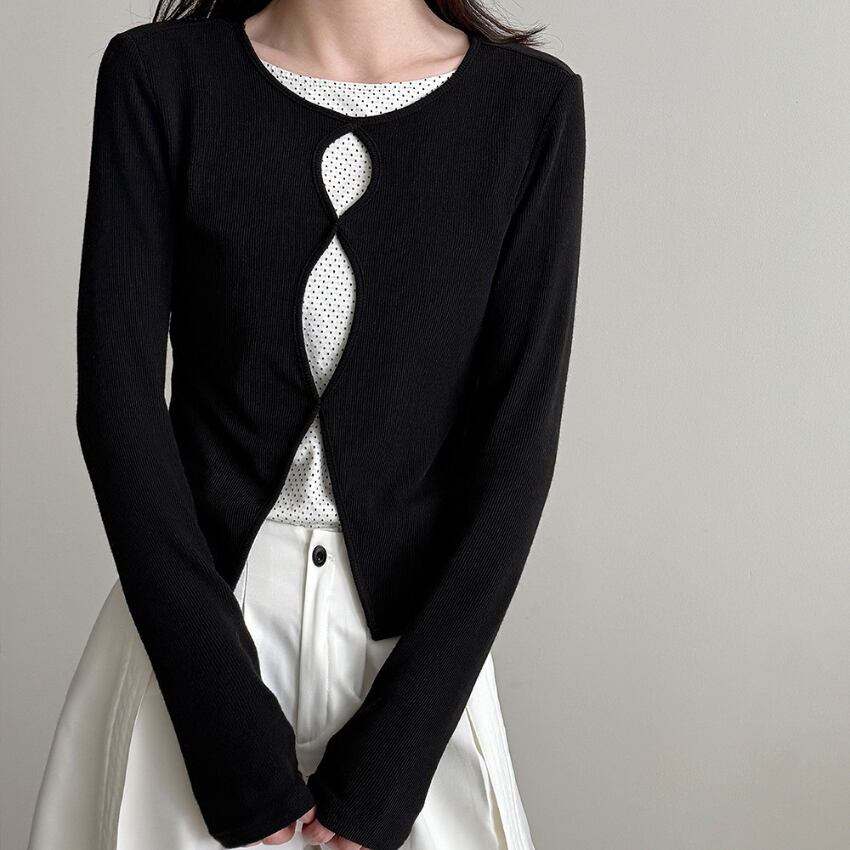 layered-look dot top　J00517