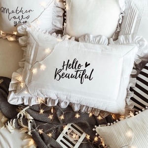 レタリングピローケース　枕カバー　ホワイト　ベッド用品　北欧インテリア　枕ケース【セレクト商品】 [mellifluous]